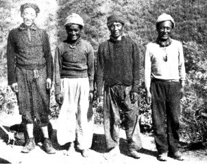Unsere Sherpas (v.l.n.r.) Ang Temba, Chhepala, Kusung und Mingma Dach der Welt